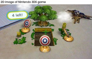 augmented reality 2D bild av nintendo 3DS